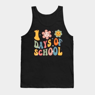 Happy 100th Day Of School Groovy 100 Days Of School Teacher Tank Top